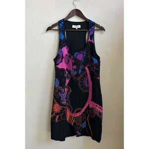Tibi New York 100% Silk Tank Dress 10 Colorful Print Resort Relaxed Bubble Hem